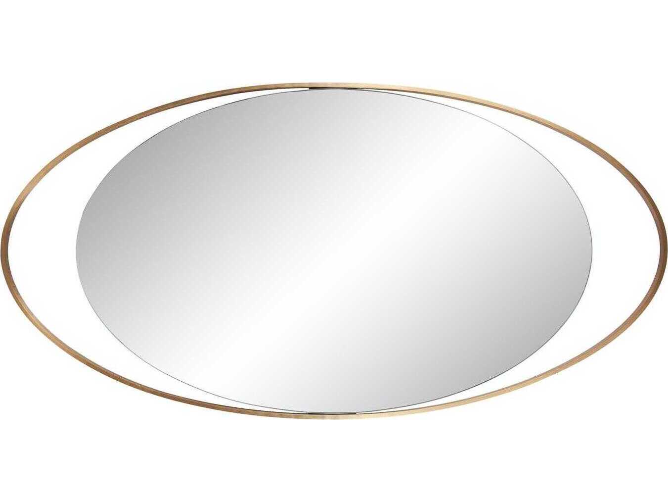 Howard Elliott Nouvel Antique Brass Oval Wall Mirror