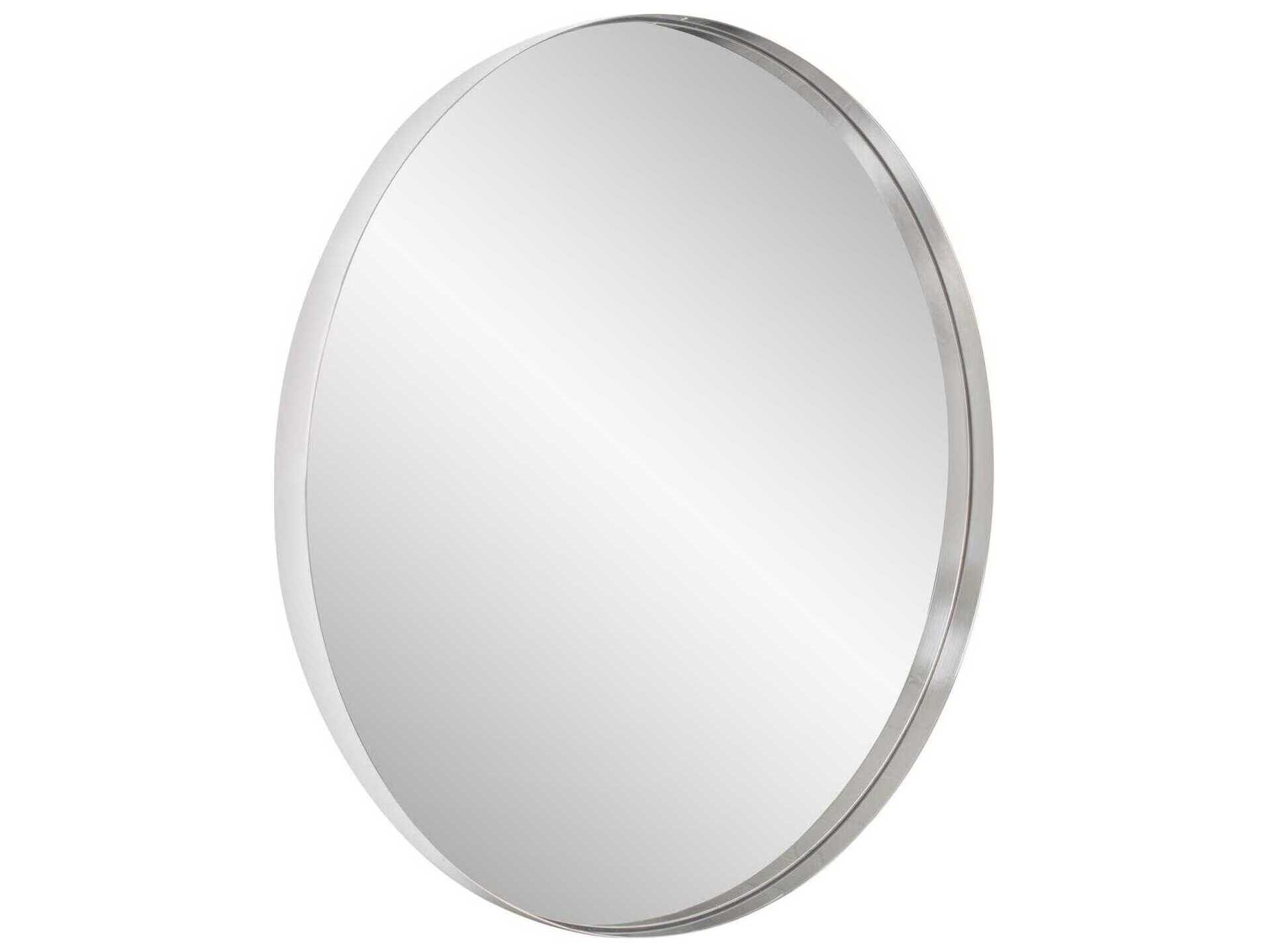 Howard Elliott Steele Silver Round Wall Mirror