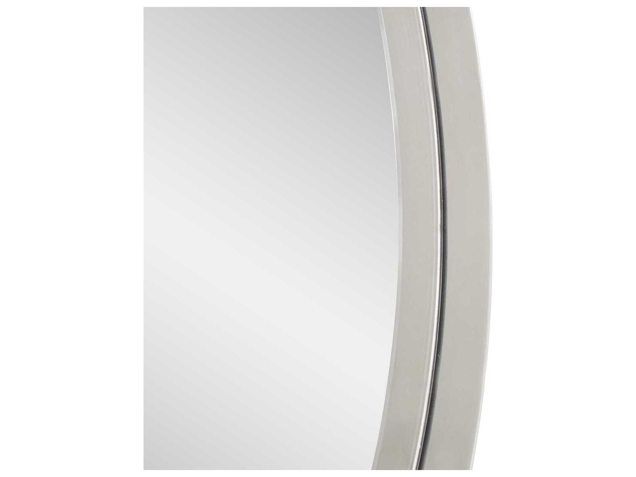 Howard Elliott Steele Silver Round Wall Mirror