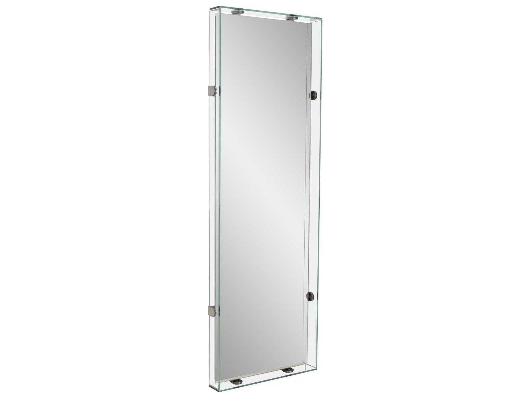 Howard Elliott Vivaldo Glass Silver Rectangular Wall Mirror