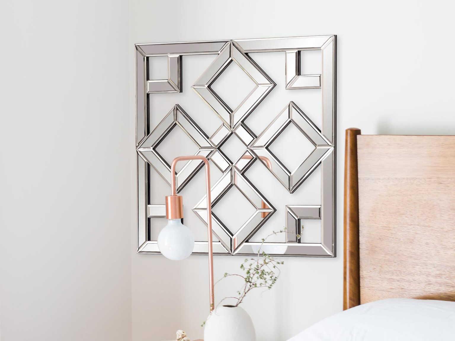 Howard Elliott Moira Silver Square Wall Mirror