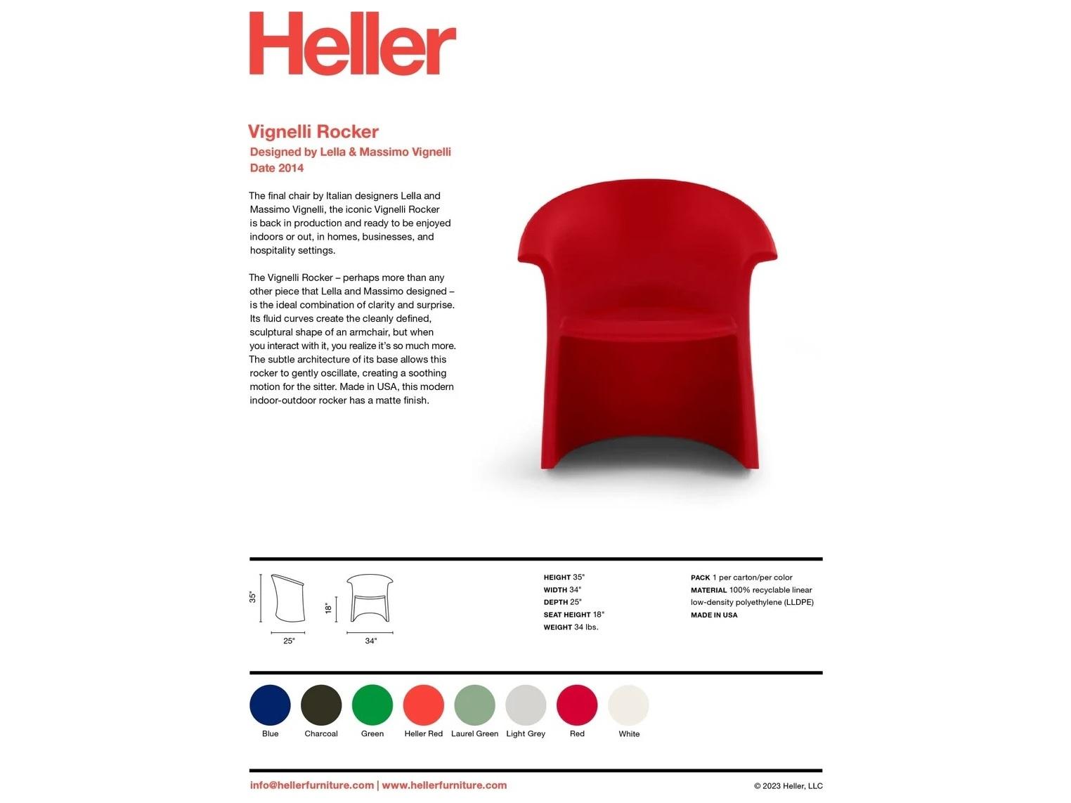 Heller Vignelli Rocker Light Gray Rocking Chair