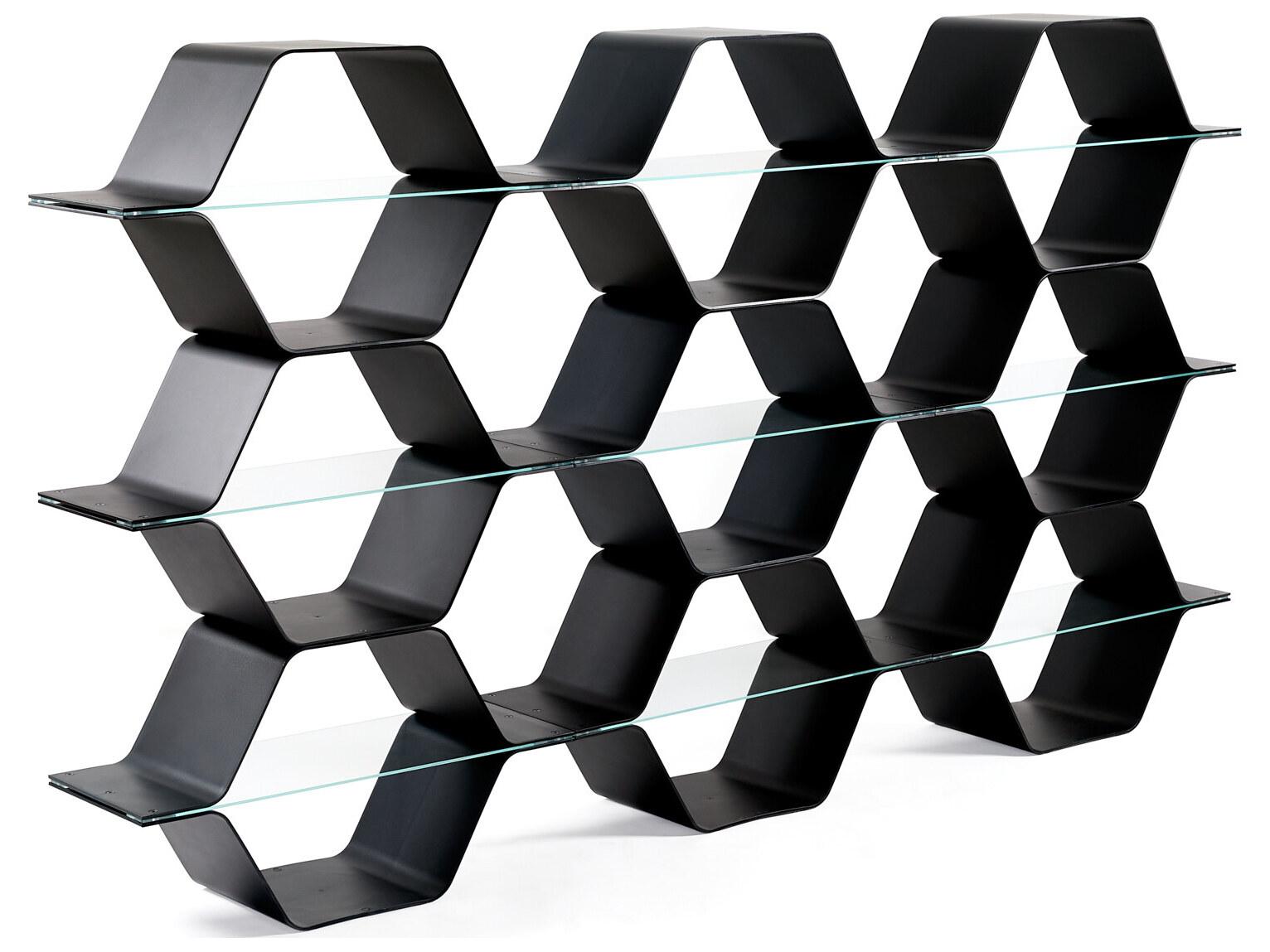 Heller Honeycomb Modular Shelving - Black - Configuration F