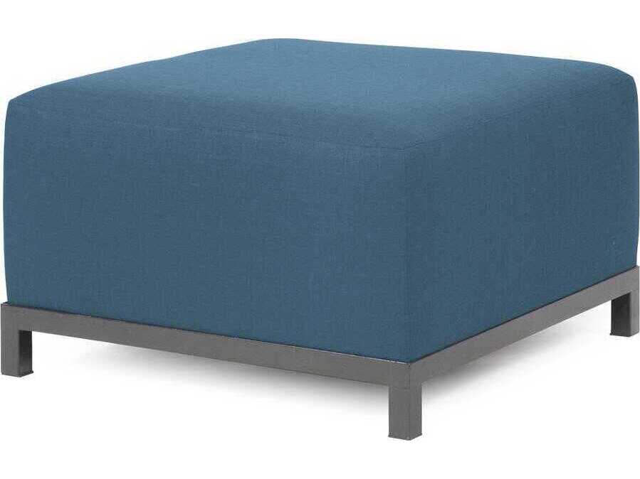 Howard Elliott Outdoor Axis Seascape Turquoise Fabric Cushion Ottoman