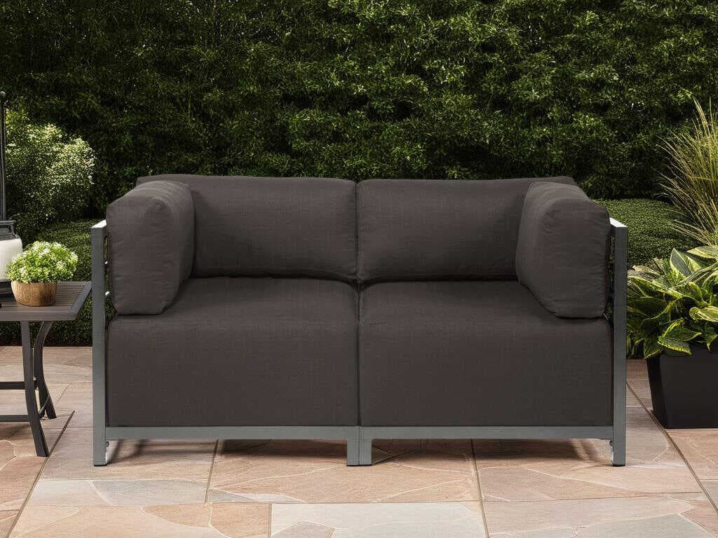 Howard Elliott Outdoor Axis Seascape Charcoal Fabric Cushion Loveseat