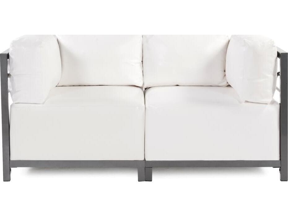 Howard Elliott Outdoor Axis Atlantis White Fabric Cushion Loveseat