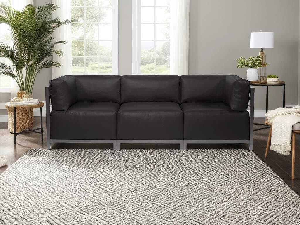 Howard Elliott Outdoor Axis Atlantis Black Fabric Cushion Sofa