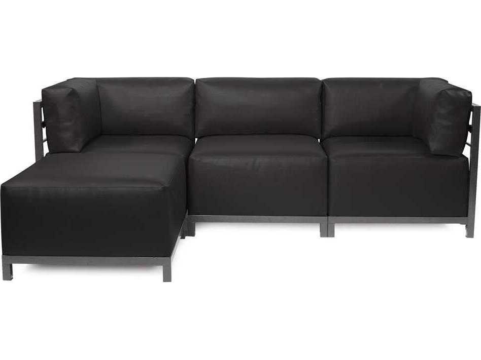 Howard Elliott Outdoor Axis Atlantis Black Fabric Cushion Lounge Set