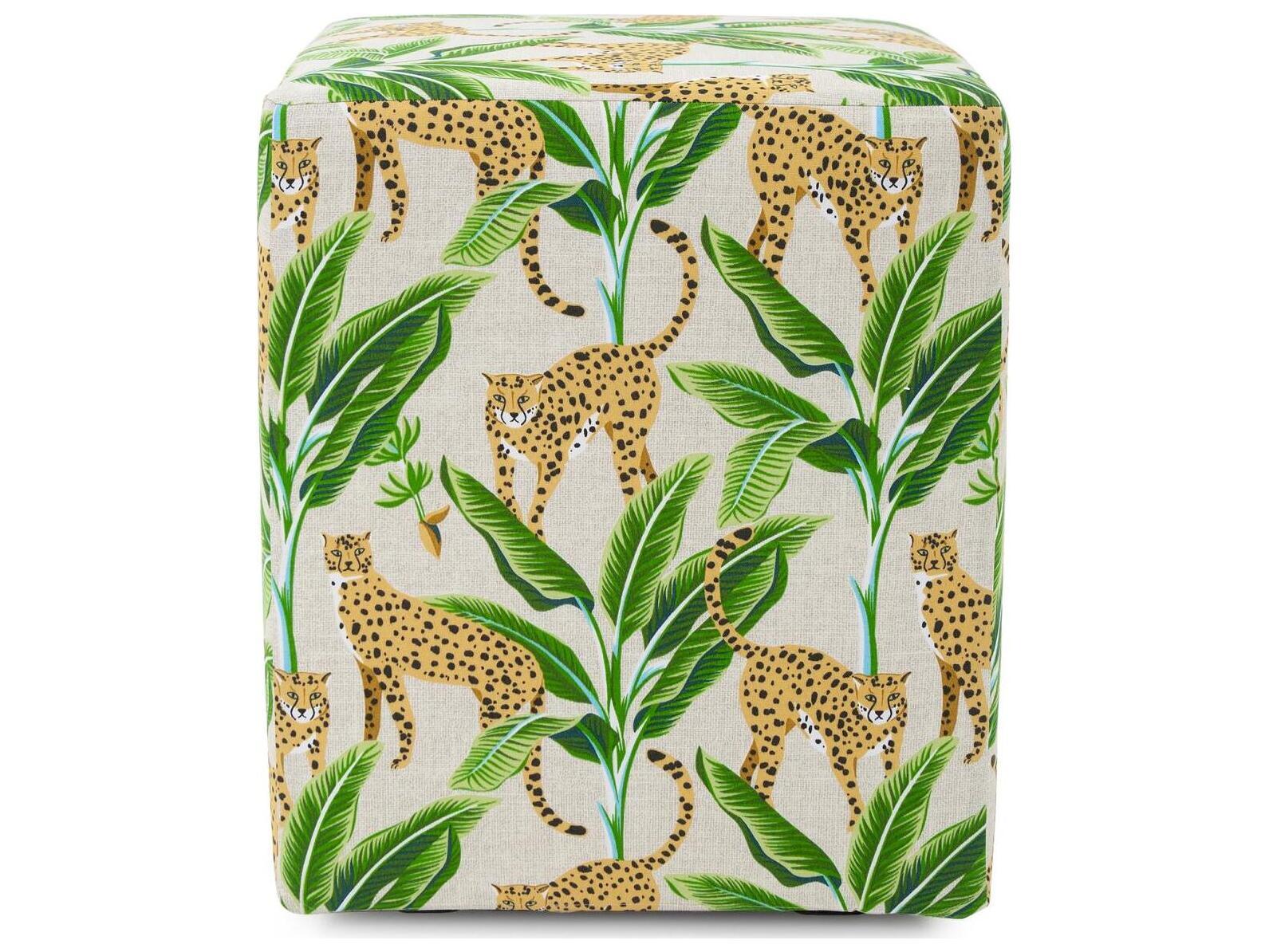 Howard Elliott Outdoor Universal Safari Natural Fabric Cushion Ottoman