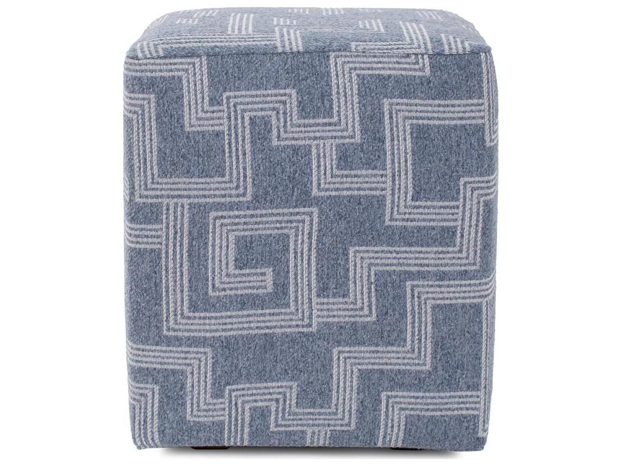 Howard Elliott Outdoor Universal Syros Denim Fabric Cushion Ottoman