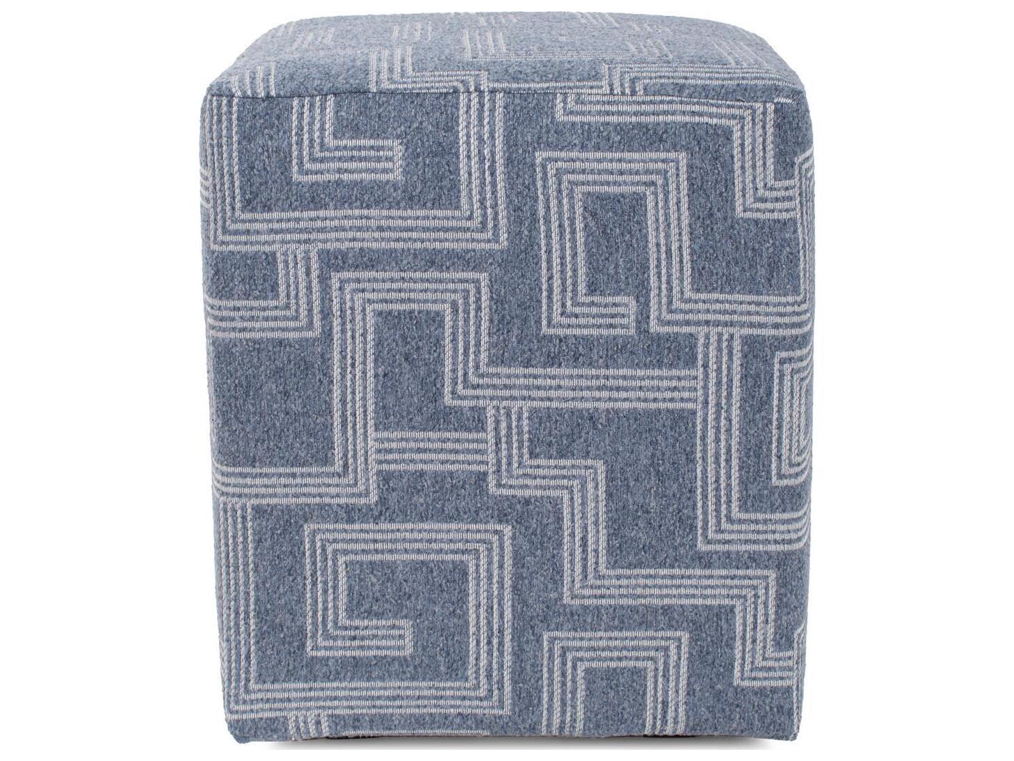 Howard Elliott Outdoor Universal Syros Denim Fabric Cushion Ottoman