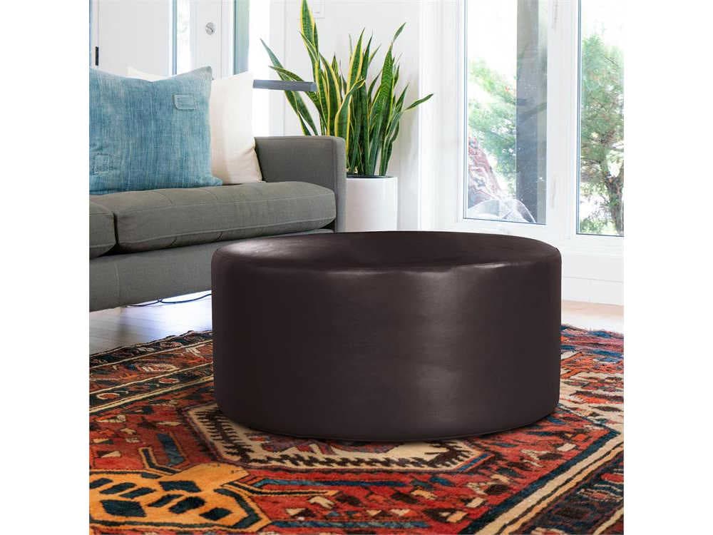 Howard Elliott Outdoor Patio Atlantis Black Recycled Plastic Cushion Ottoman