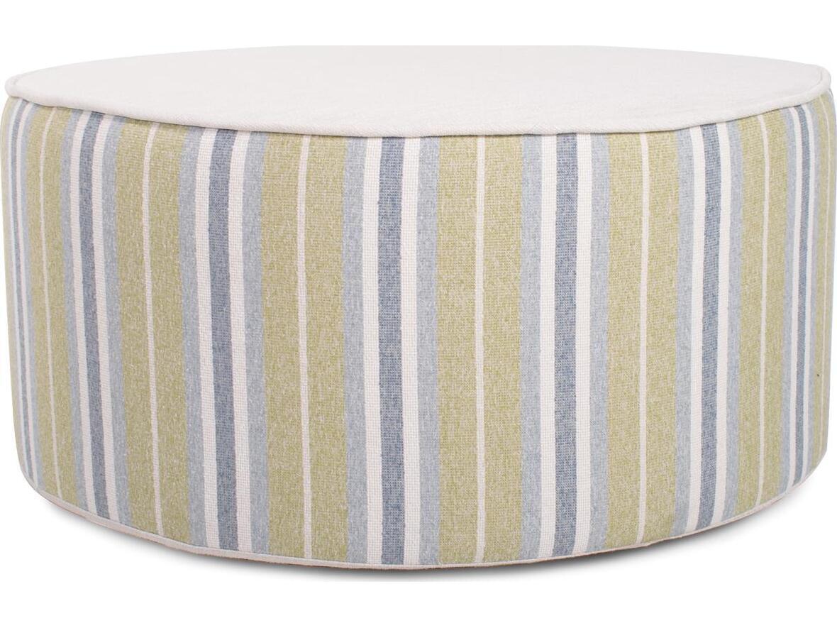 Howard Elliott Outdoor Universal Dune Moss Fabric Cushion Ottoman