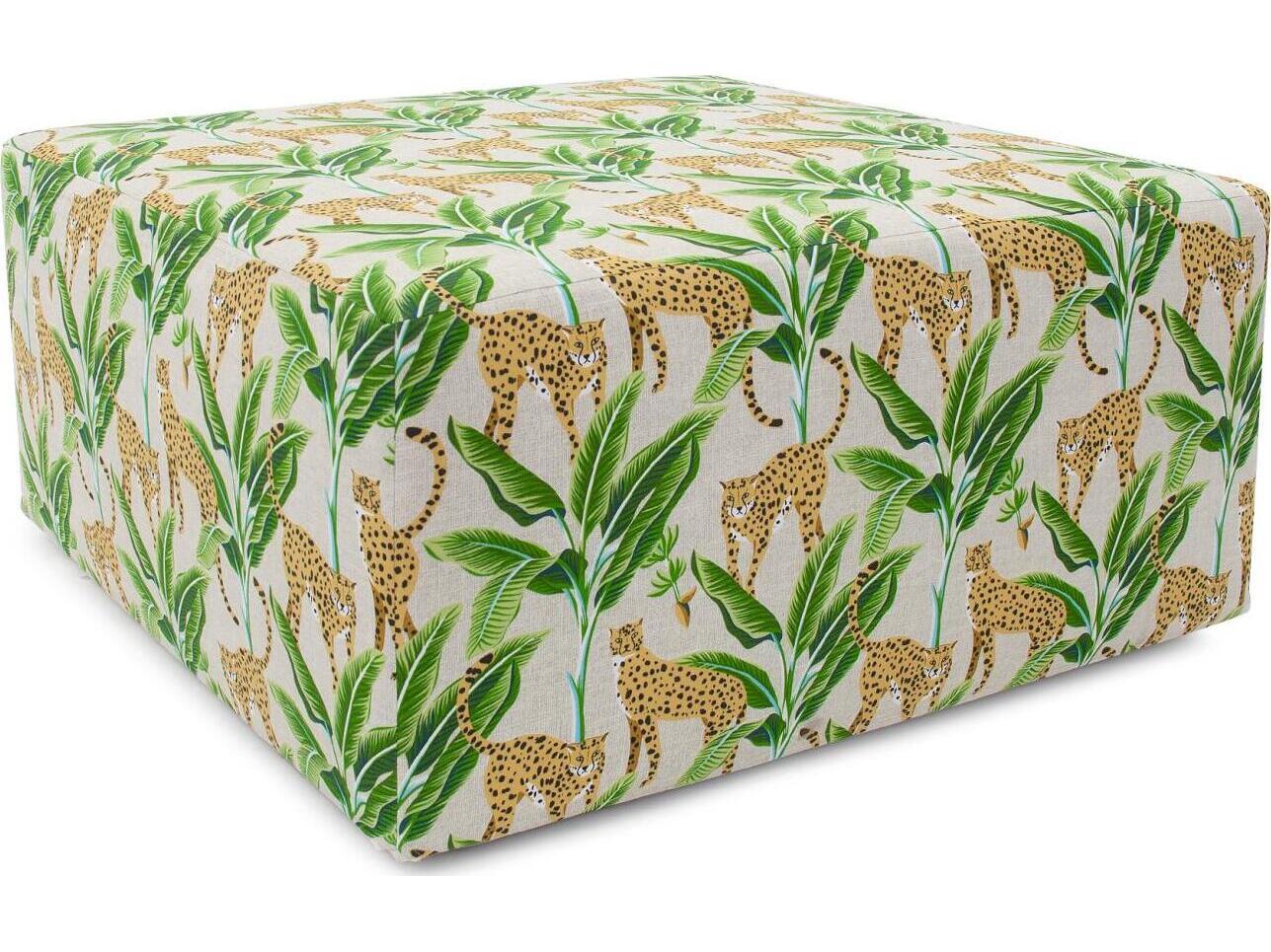 Howard Elliott Outdoor Universal Safari Natural Fabric Cushion Ottoman