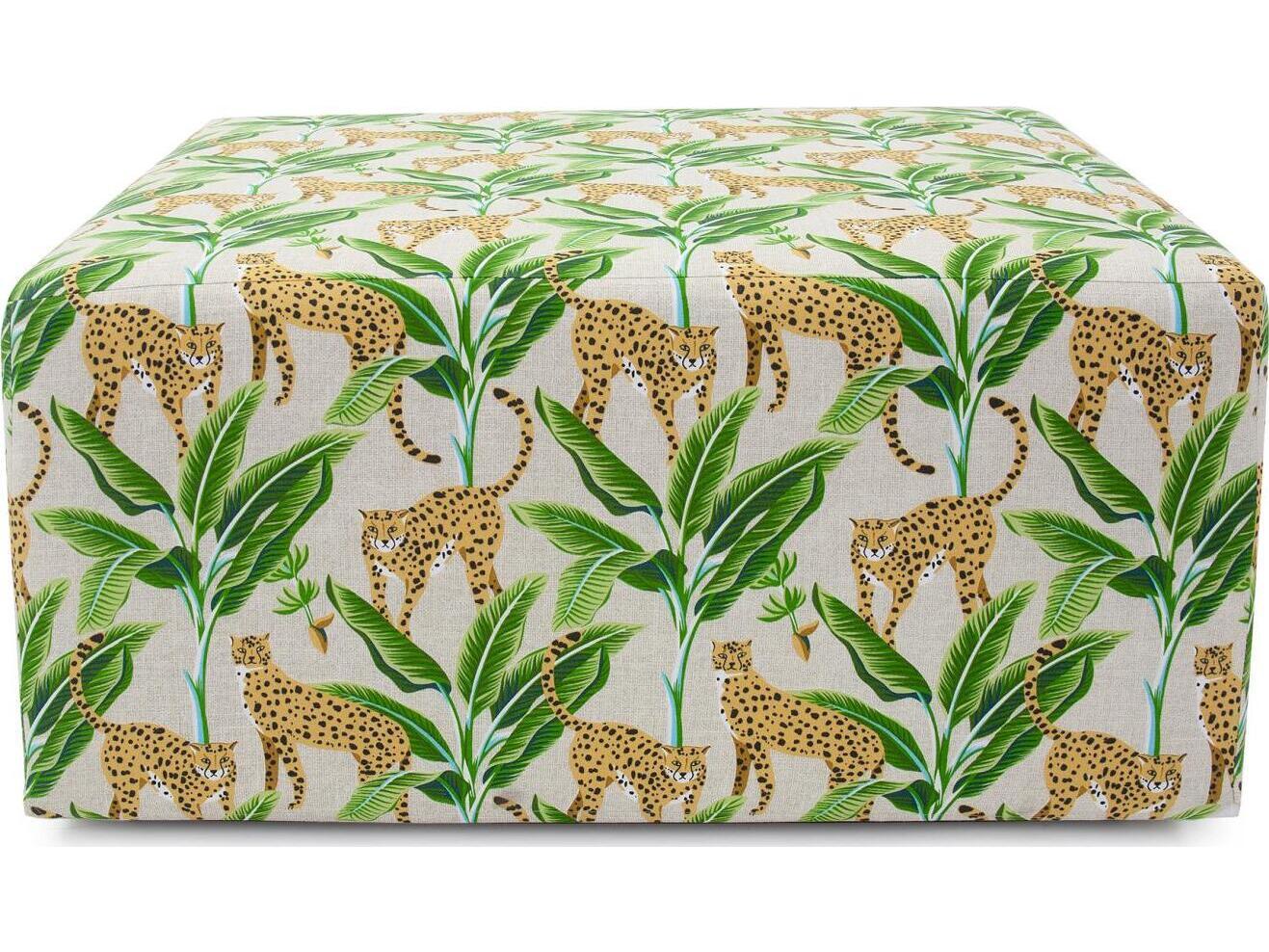 Howard Elliott Outdoor Universal Safari Natural Fabric Cushion Ottoman