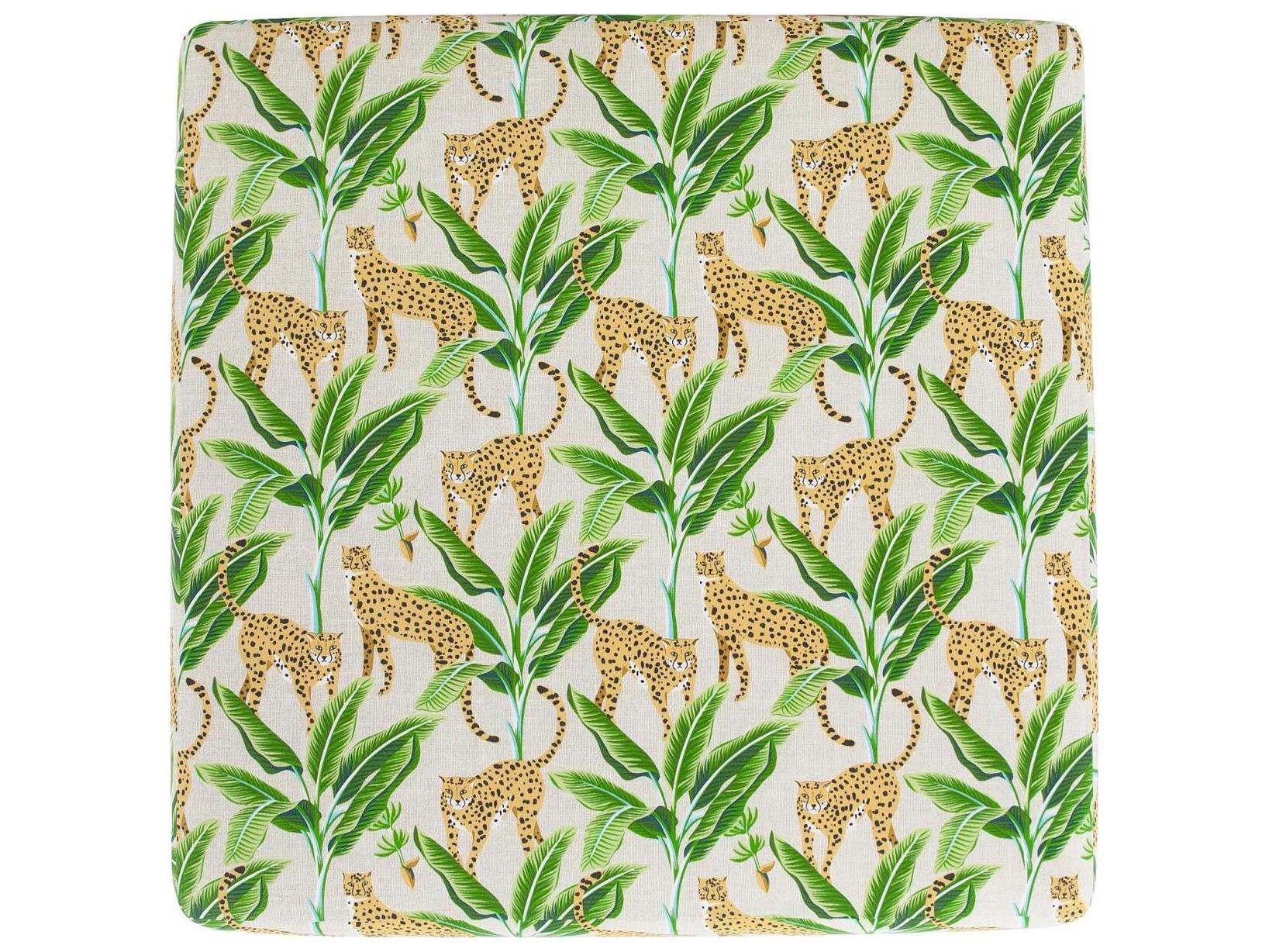 Howard Elliott Outdoor Universal Safari Natural Fabric Cushion Ottoman