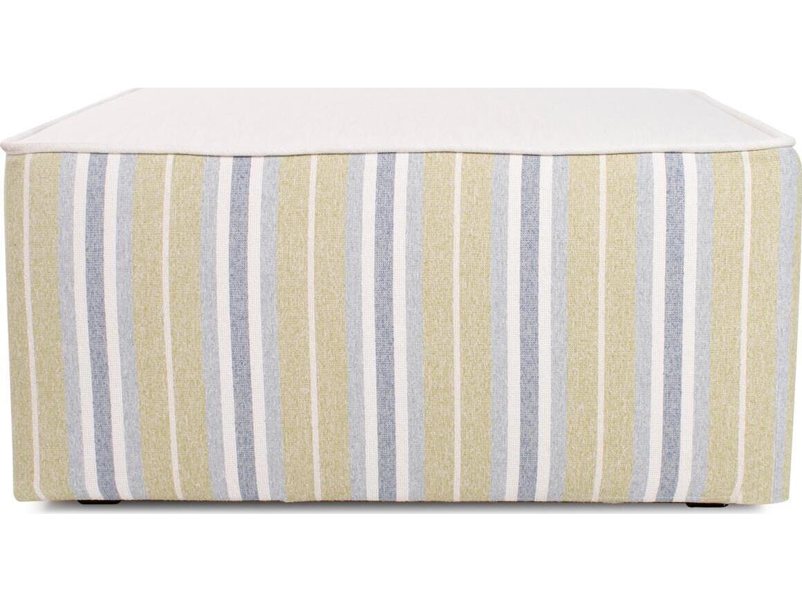 Howard Elliott Outdoor Universal Dune Moss Fabric Cushion Ottoman