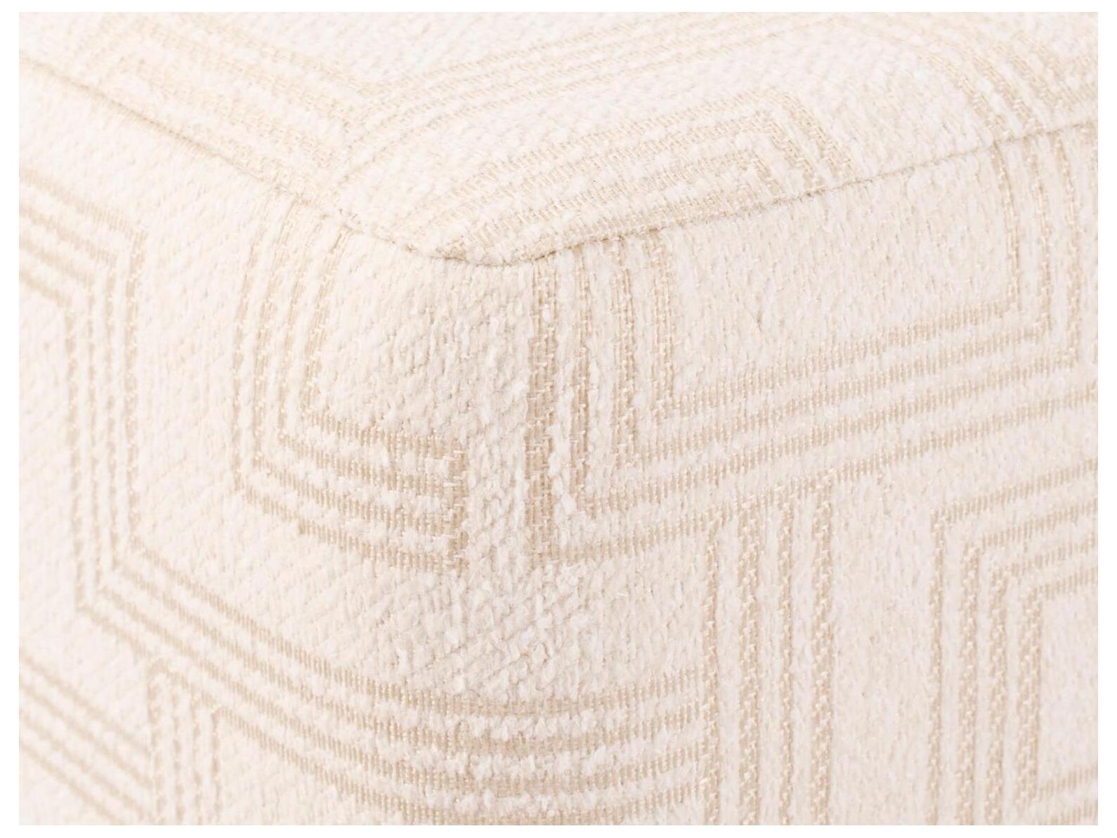 Howard Elliott Outdoor Universal Syros Natural Fabric Cushion Ottoman