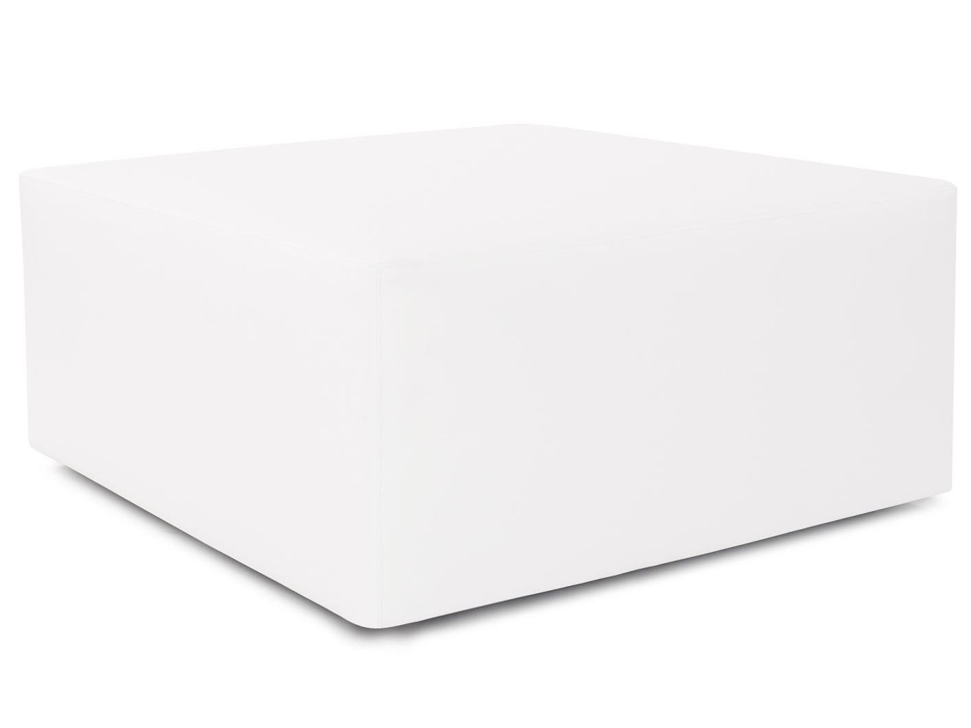 Howard Elliott Outdoor Universal Atlantis White Fabric Cushion Ottoman