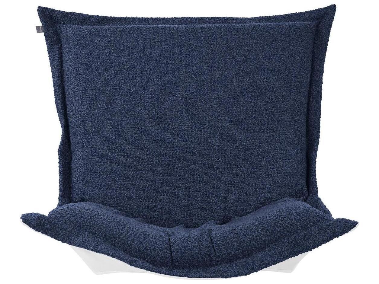 Howard Elliott Outdoor Puff Scroll Alicante Indigo Chair Seat & Back Cover and Cushion