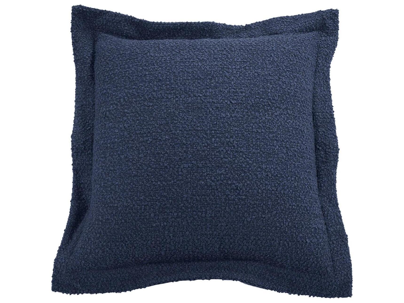 Howard Elliott Outdoor Puff Scroll Alicante Indigo Ottoman Cover and Cushion