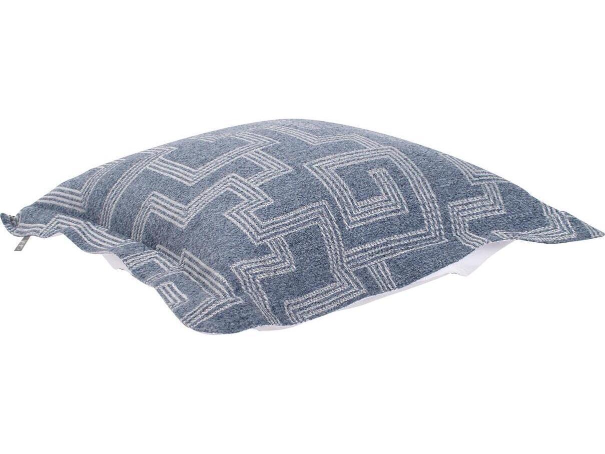 Howard Elliott Outdoor Puff Syros Denim Ottoman Cover and Cushion