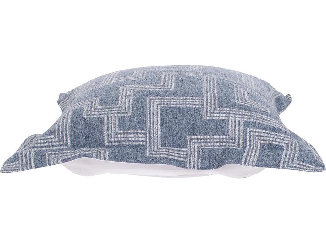 Howard Elliott Outdoor Puff Syros Denim Ottoman Cover and Cushion