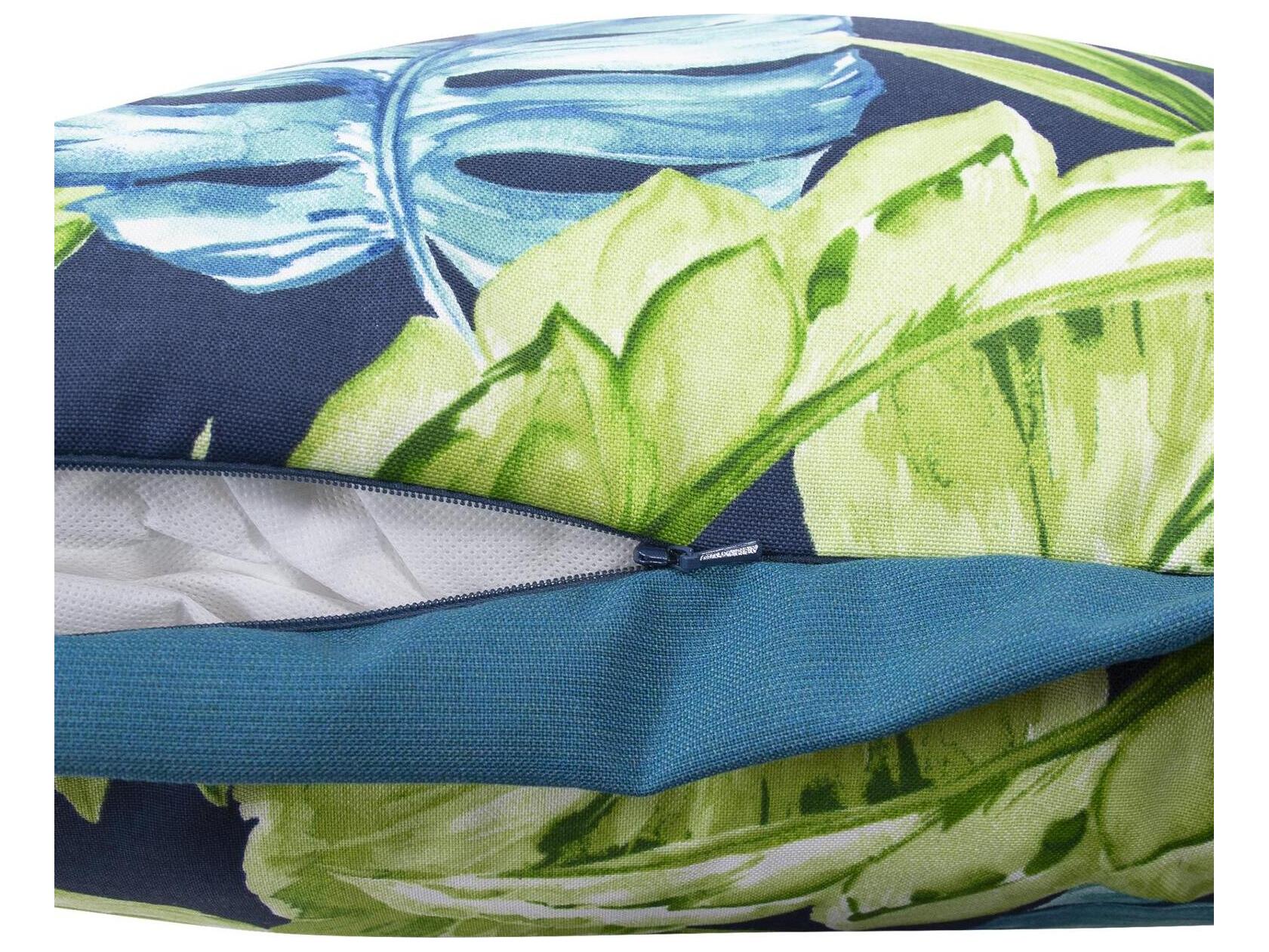 Howard Elliott Outdoor Cardoon Indigo lime Pillow