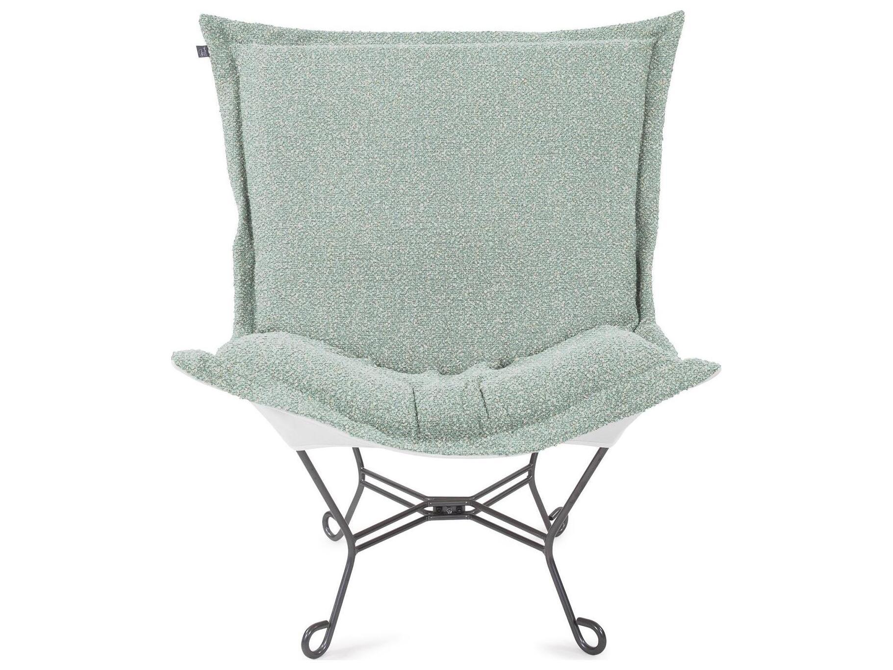 Howard Elliott Outdoor Puff Scroll Alicante Breeze Fabric Cushion Lounge Chair