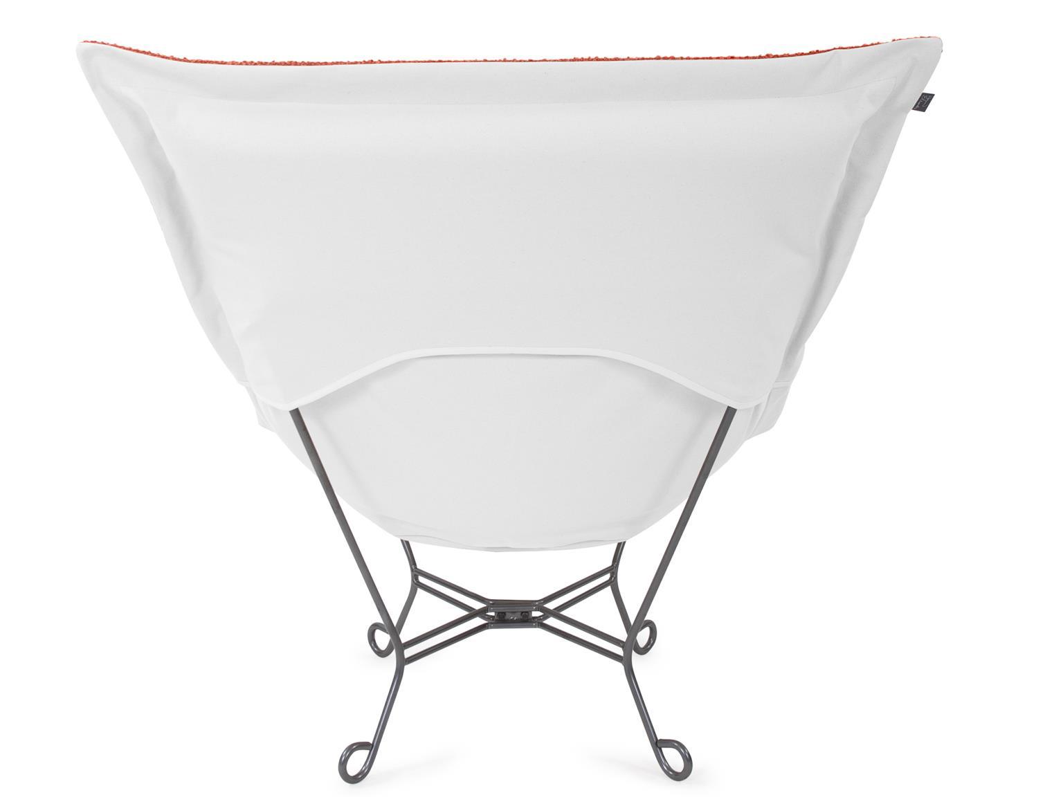 Howard Elliott Outdoor Puff Scroll Alicante Coral Fabric Cushion Lounge Chair