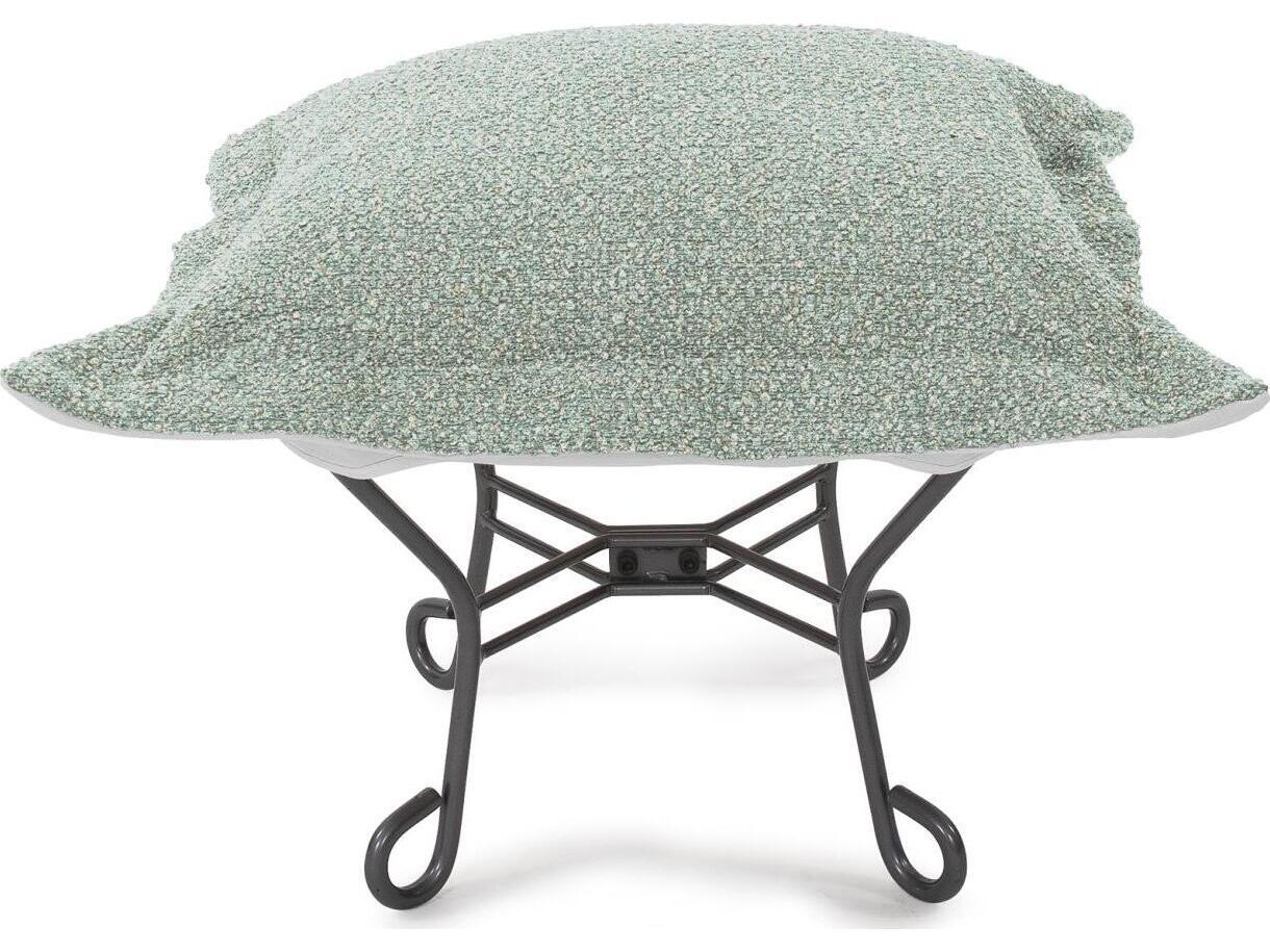 Howard Elliott Outdoor Puff Scroll Alicante Breeze Fabric Cushion Ottoman