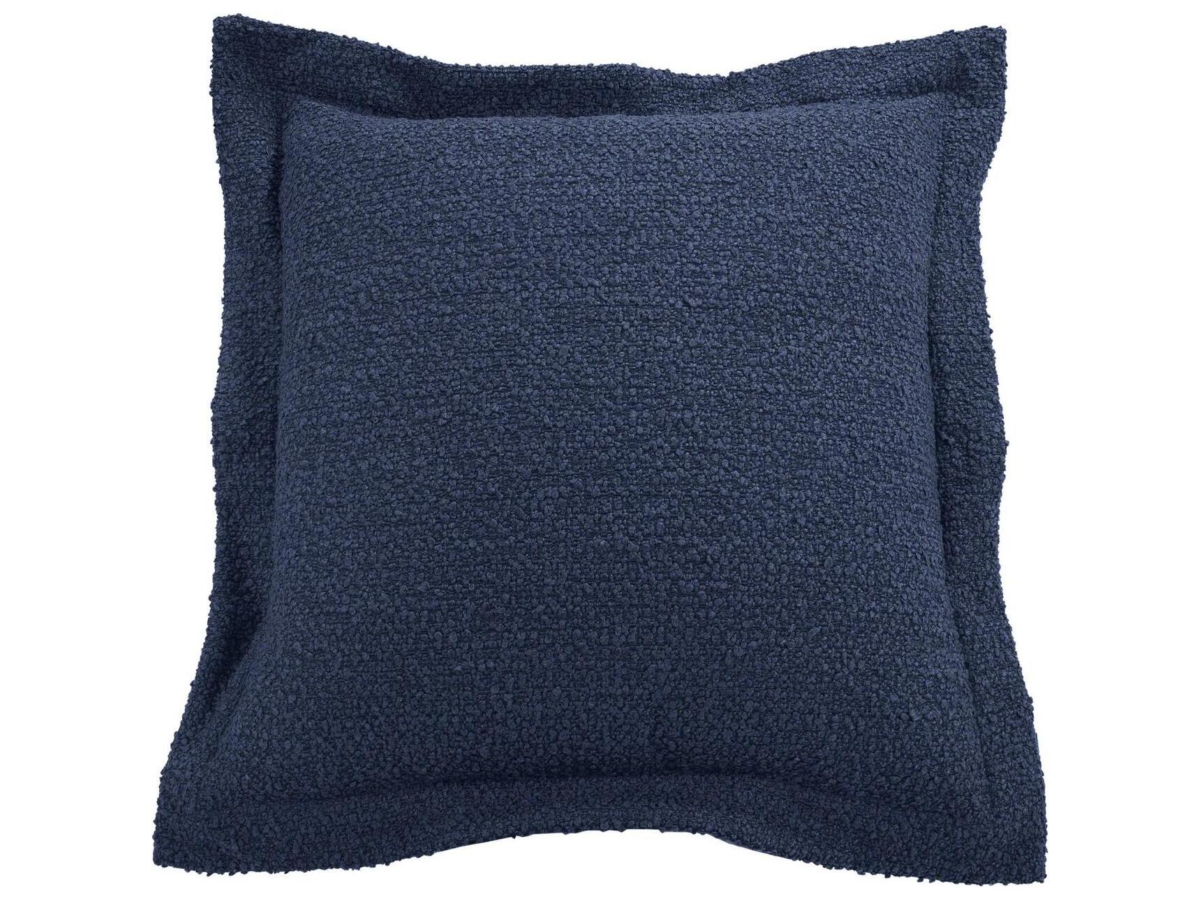 Howard Elliott Outdoor Puff Scroll Alicante Indigo Fabric Cushion Ottoman