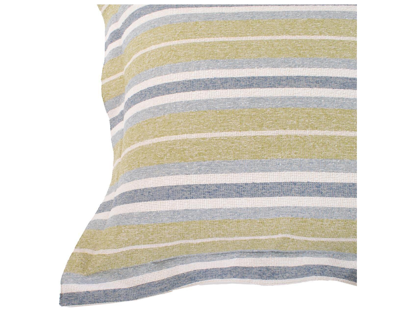 Howard Elliott Outdoor Puff Scroll Dune Moss Fabric Cushion Ottoman