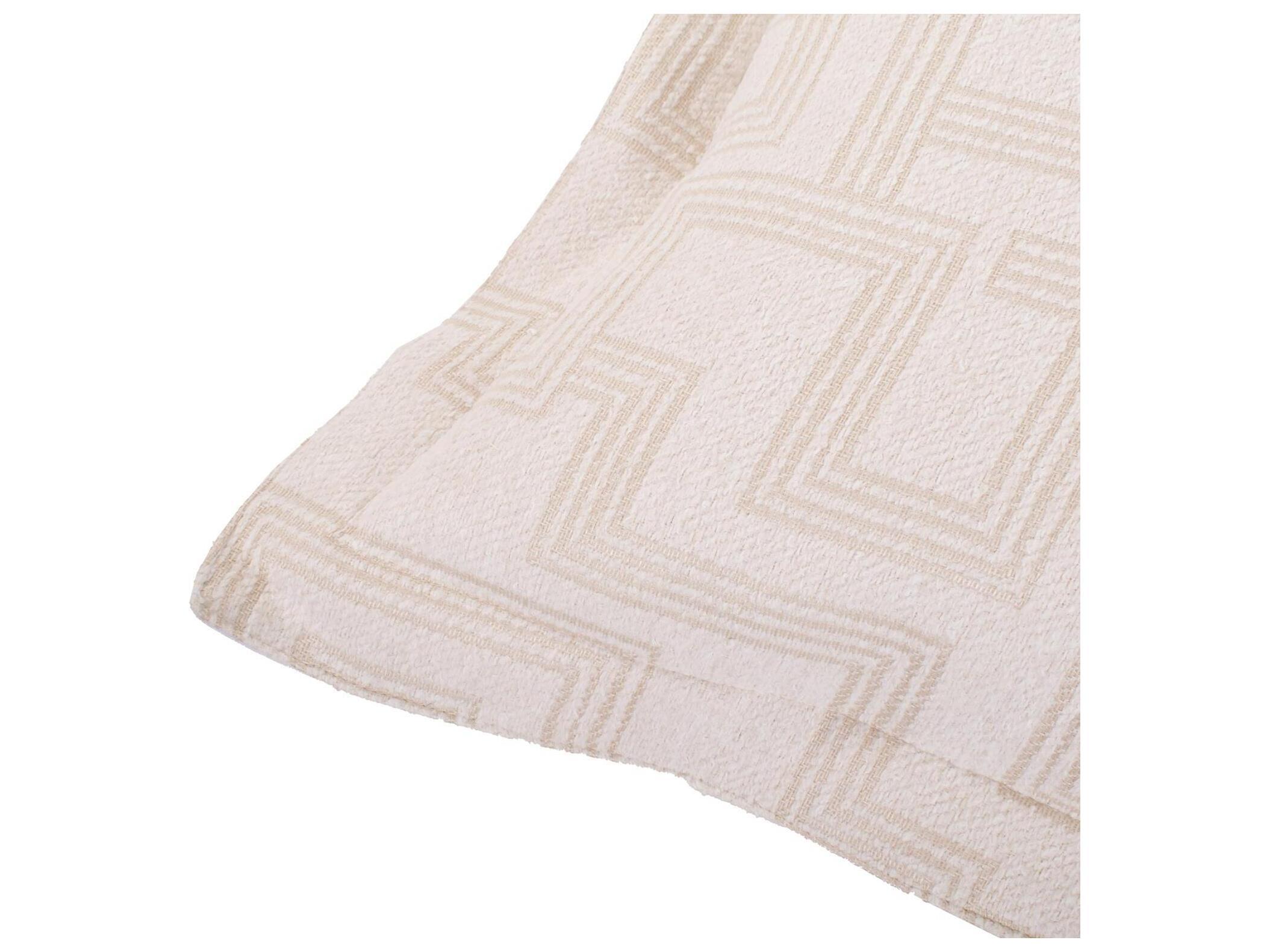 Howard Elliott Outdoor Puff Scroll Syros Natural Fabric Cushion Ottoman