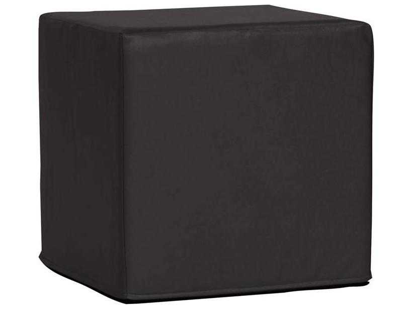 Howard Elliott Outdoor Patio Titanium Recycled Plastic Cushion Ottoman