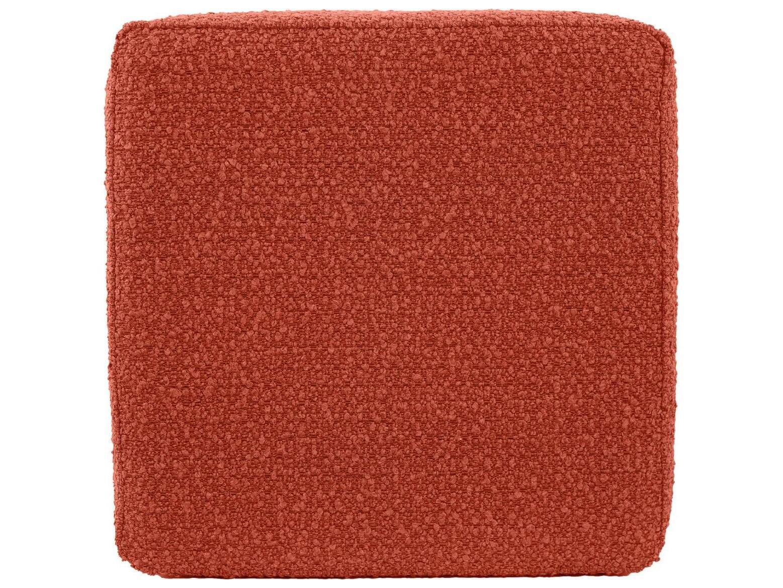 Howard Elliott Outdoor No Tip Alicante Coral Fabric Cushion Ottoman