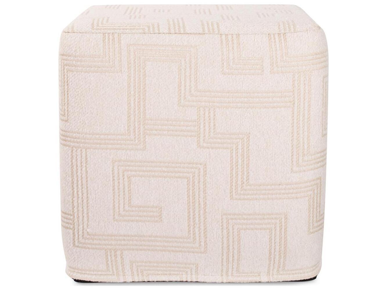Howard Elliott Outdoor No Tip Syros Natural Fabric Cushion Ottoman