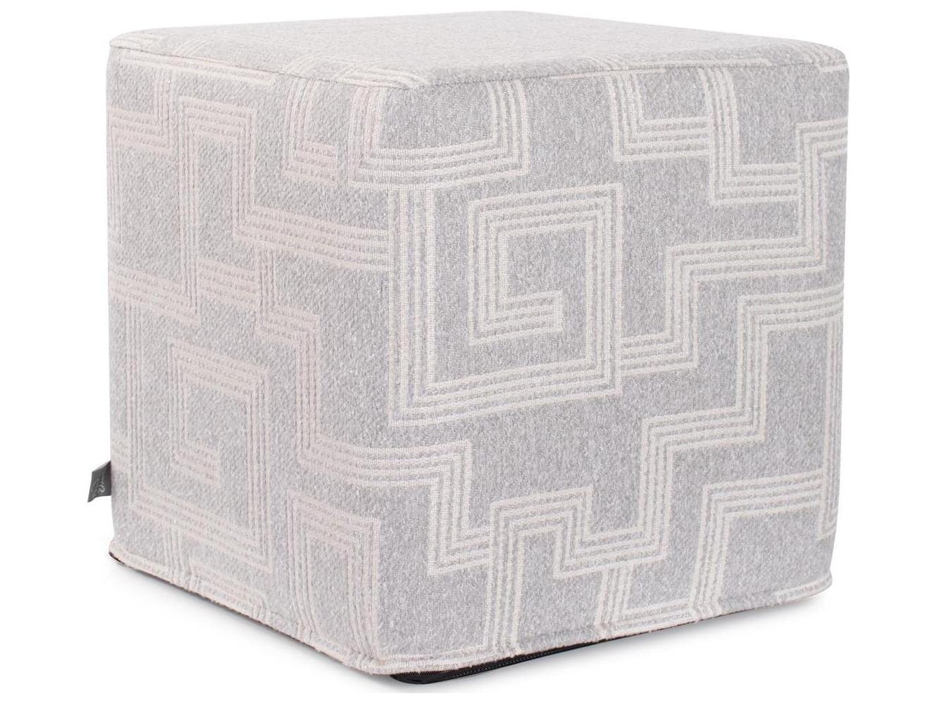 Howard Elliott Outdoor No Tip Syros Fog Fabric Cushion Ottoman