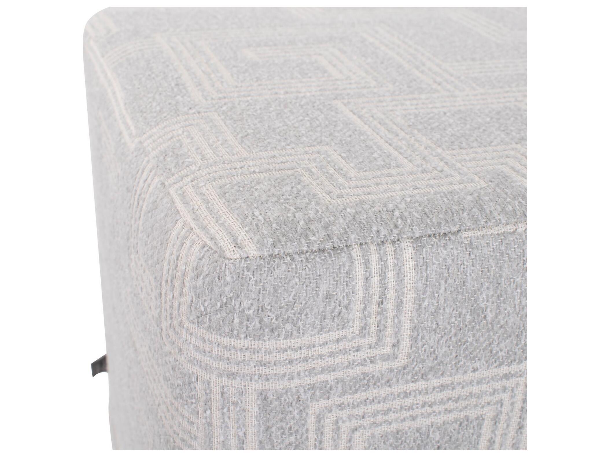 Howard Elliott Outdoor No Tip Syros Fog Fabric Cushion Ottoman