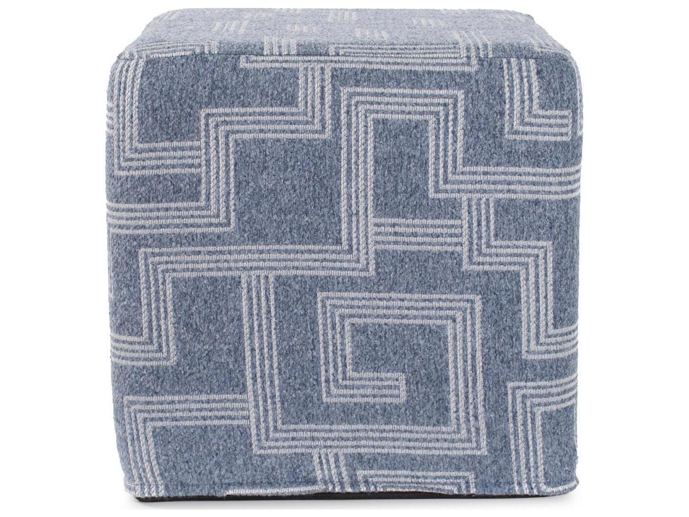 Howard Elliott Outdoor No Tip Syros Denim Fabric Cushion Ottoman