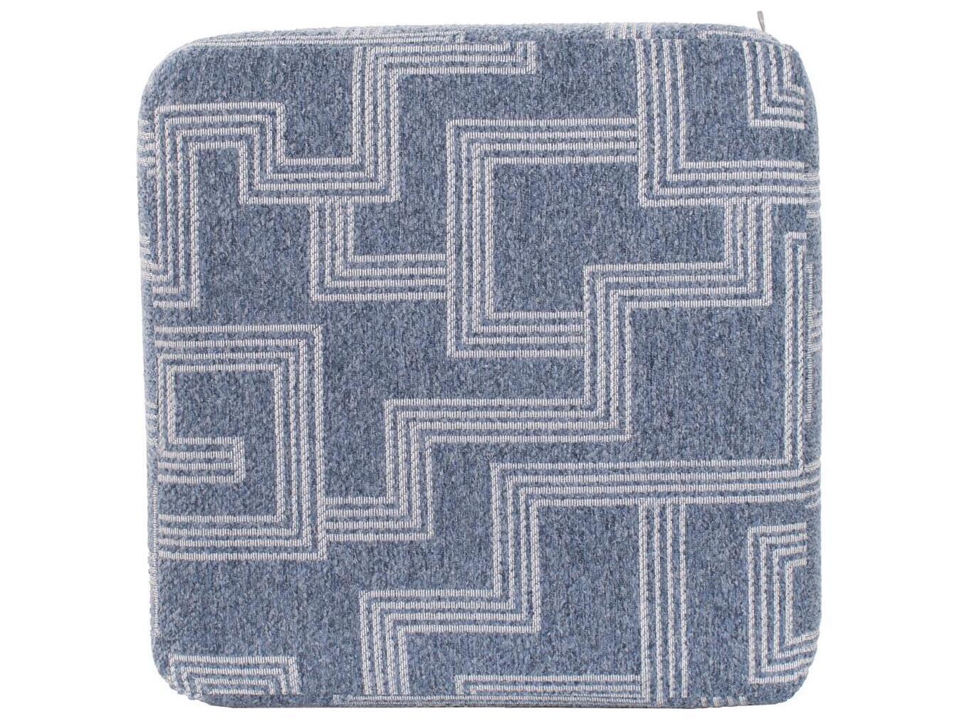 Howard Elliott Outdoor No Tip Syros Denim Fabric Cushion Ottoman