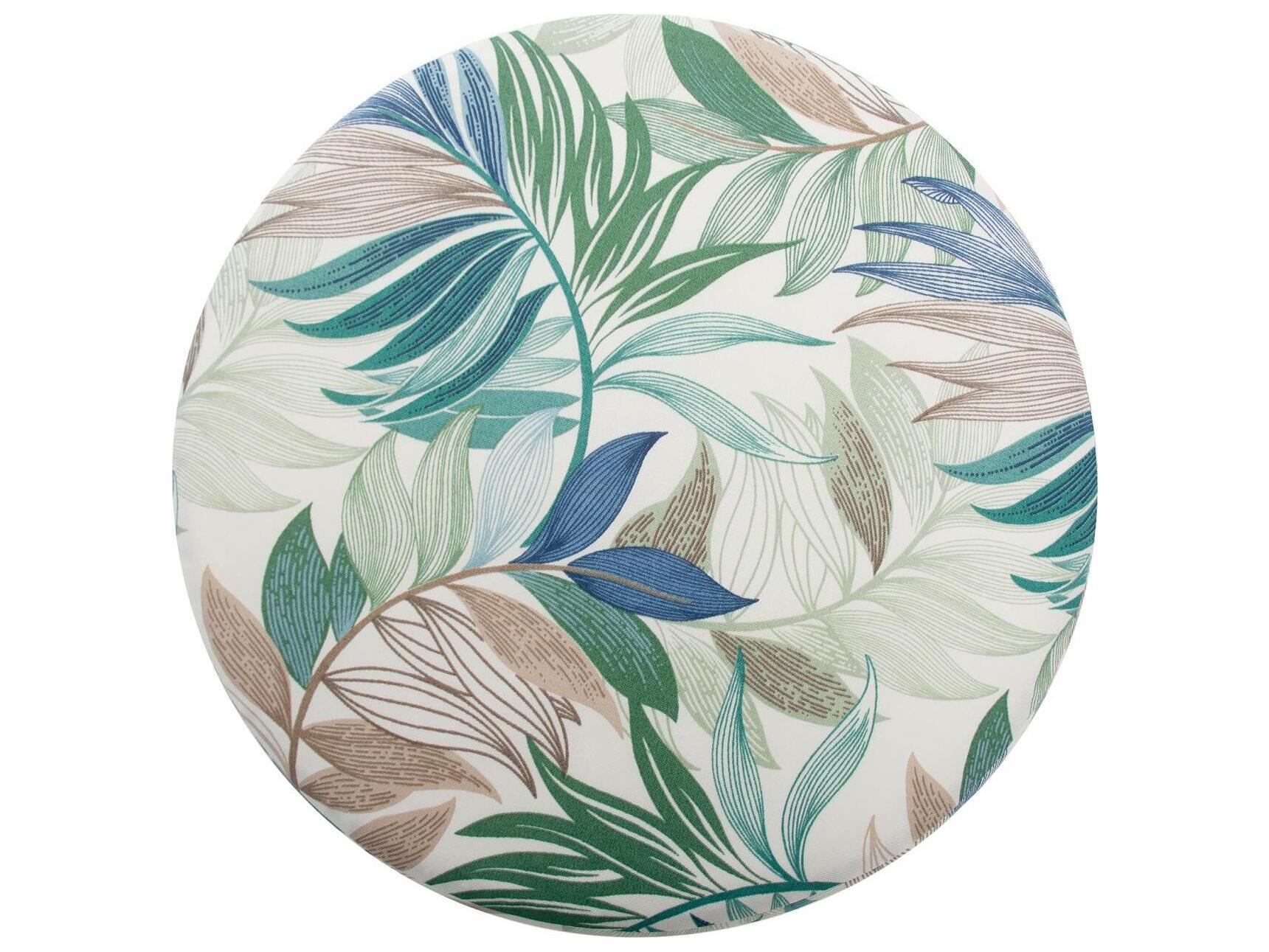 Howard Elliott Outdoor No Tip Fern Indigo Fabric Cushion Ottoman