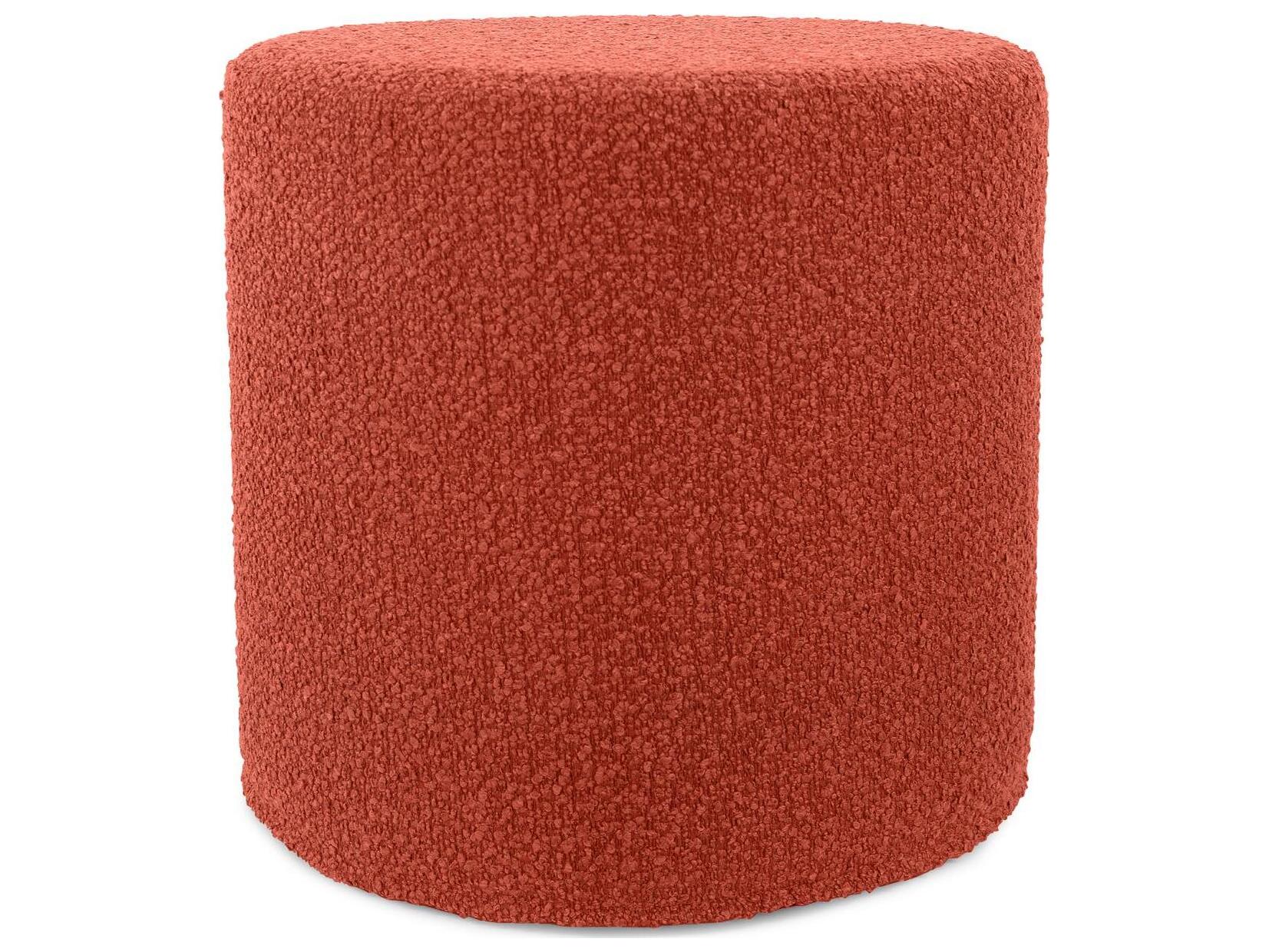 Howard Elliott Outdoor No Tip Alicante Coral Fabric Cushion Ottoman
