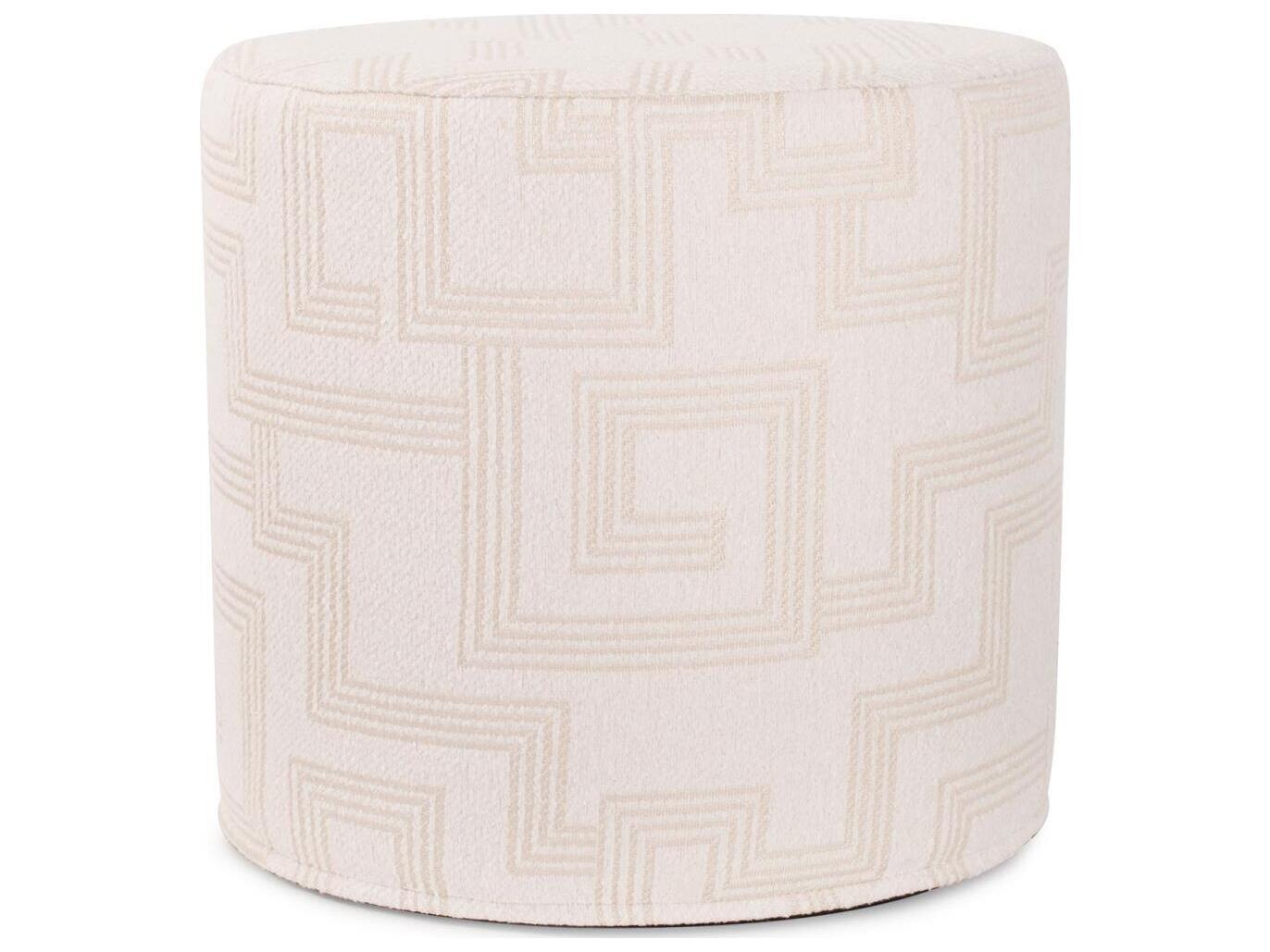 Howard Elliott Outdoor No Tip Syros Natural Fabric Cushion Ottoman