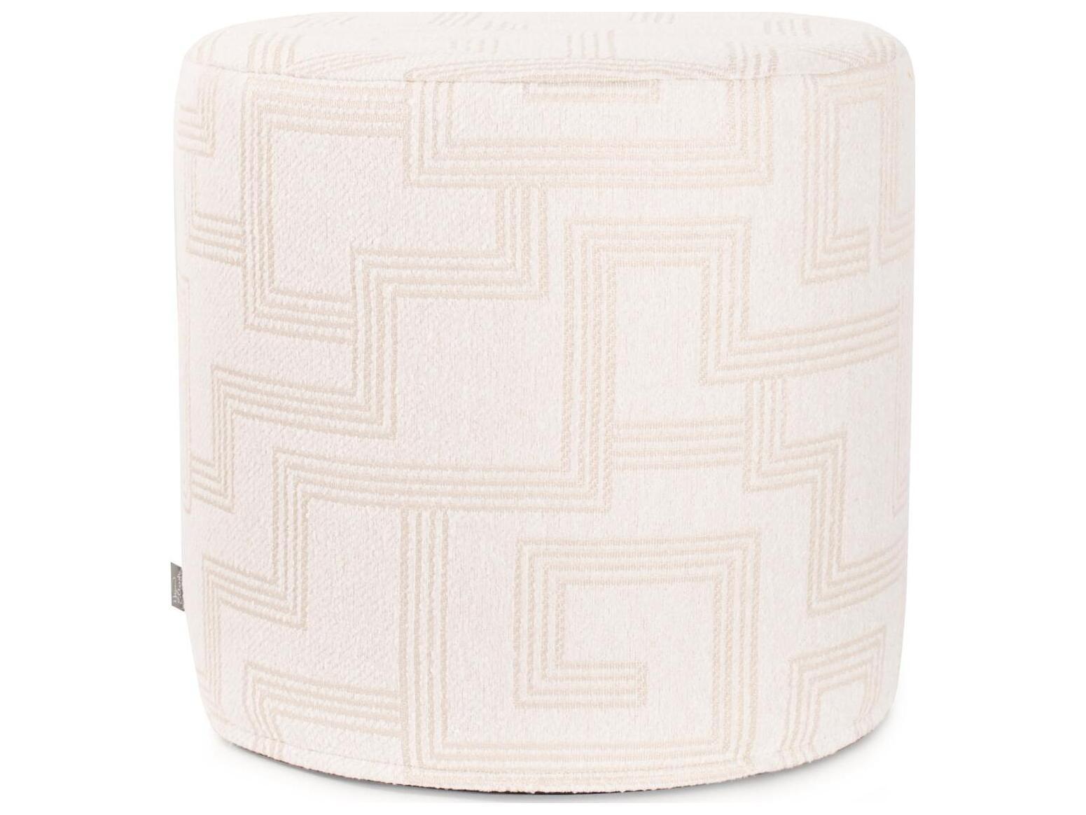 Howard Elliott Outdoor No Tip Syros Natural Fabric Cushion Ottoman