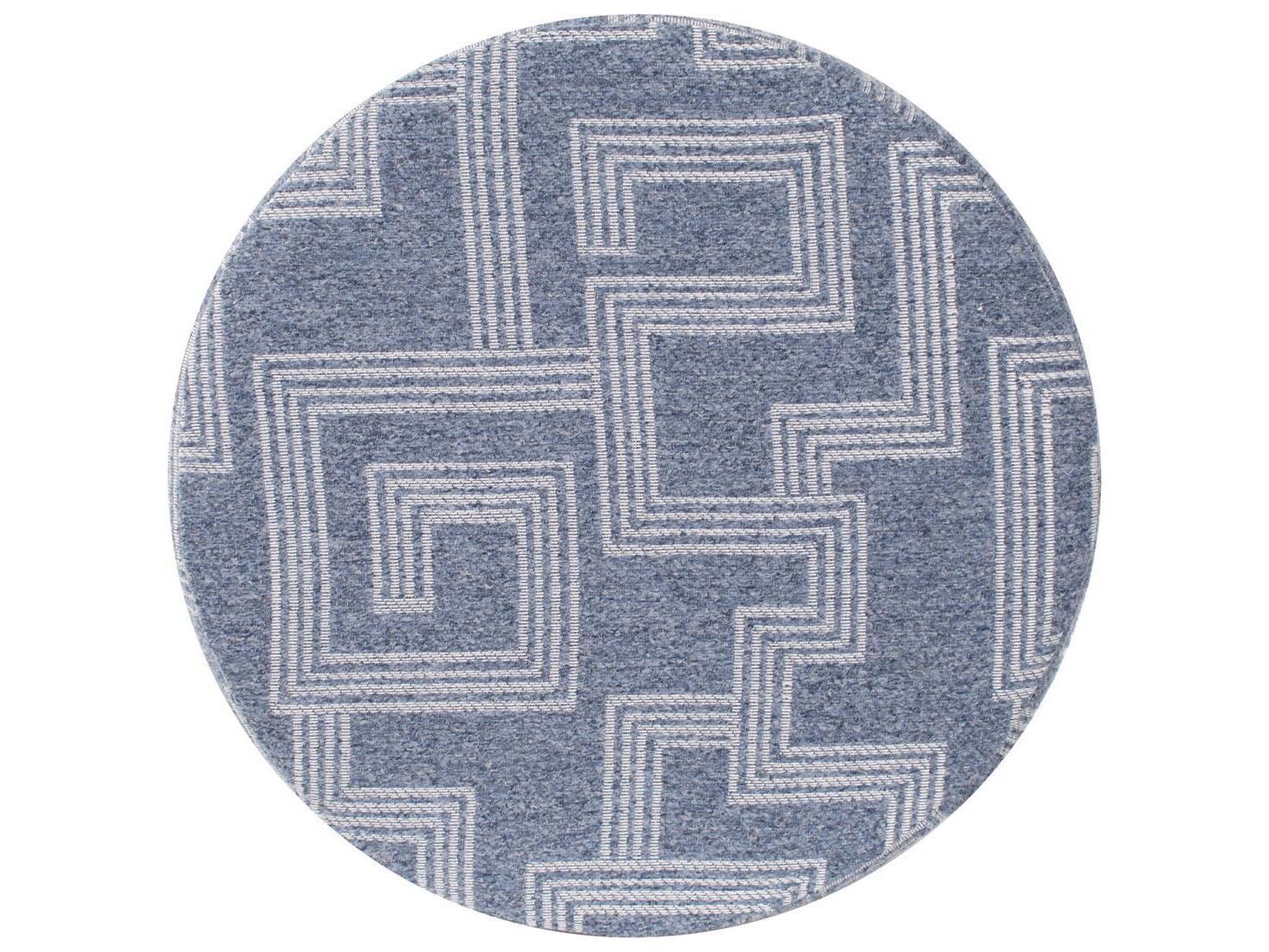 Howard Elliott Outdoor No Tip Syros Denim Fabric Cushion Ottoman