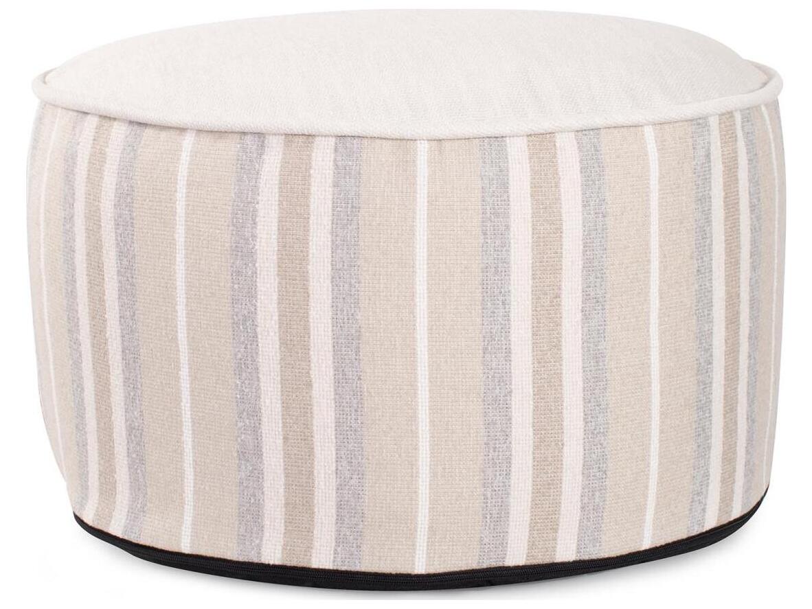 Howard Elliott Outdoor Dune Sand Fabric Cushion Ottoman
