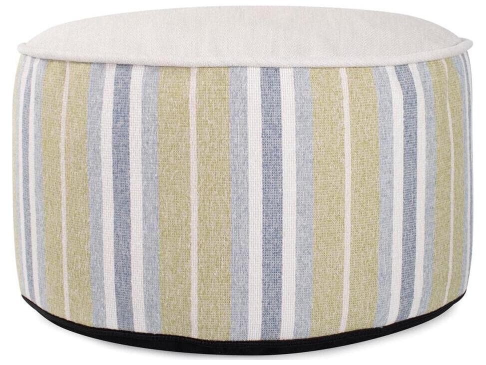 Howard Elliott Outdoor Dune Moss Fabric Cushion Ottoman