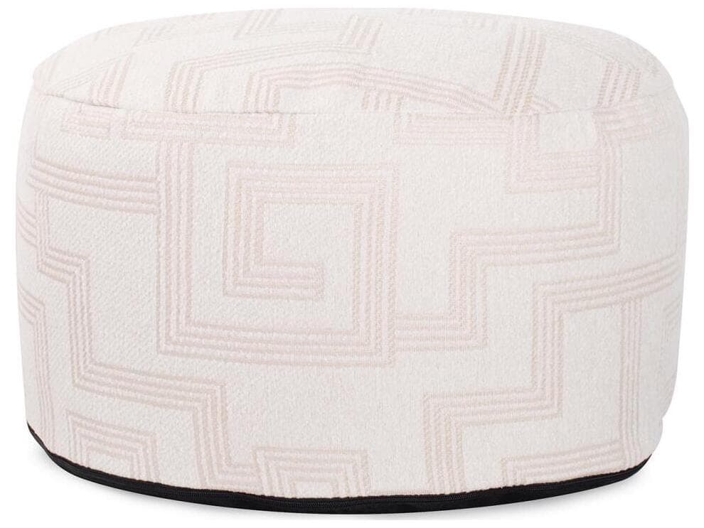 Howard Elliott Outdoor Syros Natural Fabric Cushion Ottoman