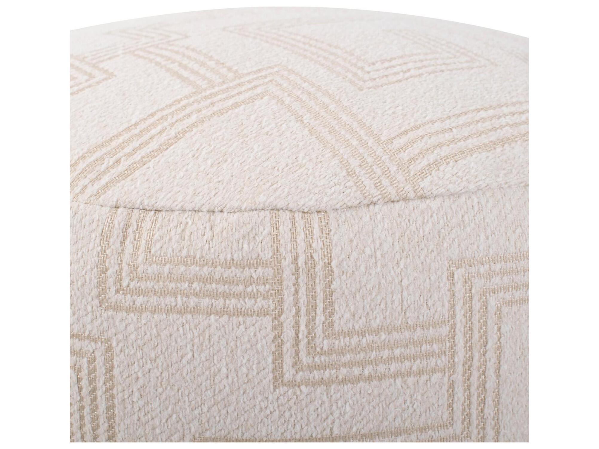 Howard Elliott Outdoor Syros Natural Fabric Cushion Ottoman